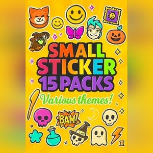 Colorful Small Sticker Packs - 15 Packs